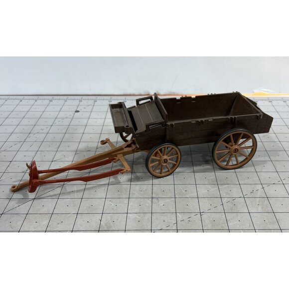 Playmobil Vintage Brown Buckboard Wagon Western Play Set Pioneer Covered - Picture 1 of 6